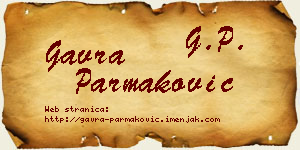 Gavra Parmaković vizit kartica